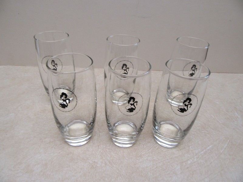 Vintage Set Of 6 PLAYBOY Club High Ball Femlin Naked Lady Cocktail Glasses! New