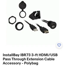 InstallBay IBR73 3-ft HDMI/USB Pass Through Extension Cable Accessory - Polybag