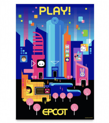 Disney EPCOT Play Pavilion Poster Eric Tan Limited Edition Of 300