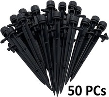 50pcs 360  Adjustable Water Flow Irrigation Drippers Stake Emitter Drip System