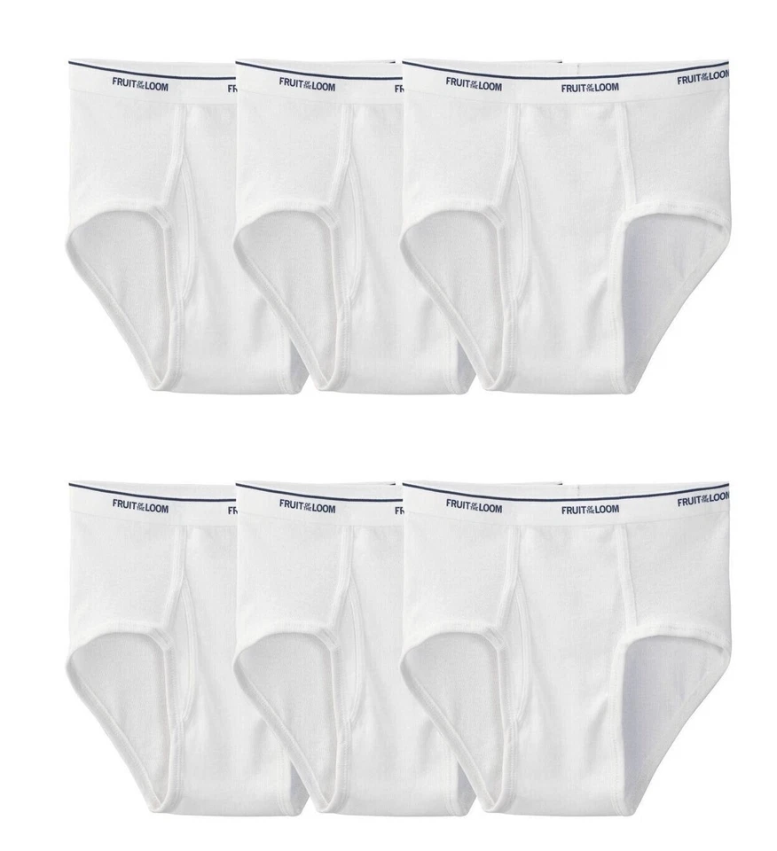 Fruit of the Loom® Men's White Color Briefs Underwear, 6 Pack, Sizes S-5XL - Image 3 of 4