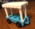 Vtg Little People Fisher-Price Zoo Train Trolley Car Tram Blue White Passenger