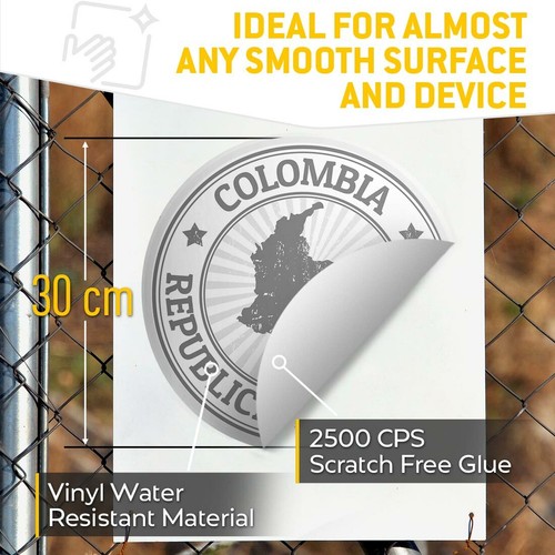 2 x Vinyl Stickers 30cm (bw) - Republica De Colombia Travel Map #39916 - Bild 3 von 8