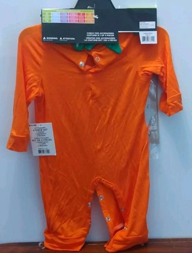 Calabaza Bebé Jersey, Sombrero y Botines Disfraz Halloween 6 - 12 Meses # ¡NUEVO! Foto 3 de 4