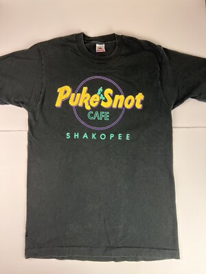 Vintage Puke And Snot Cafe Shakopee Shirt L Black Comedy 