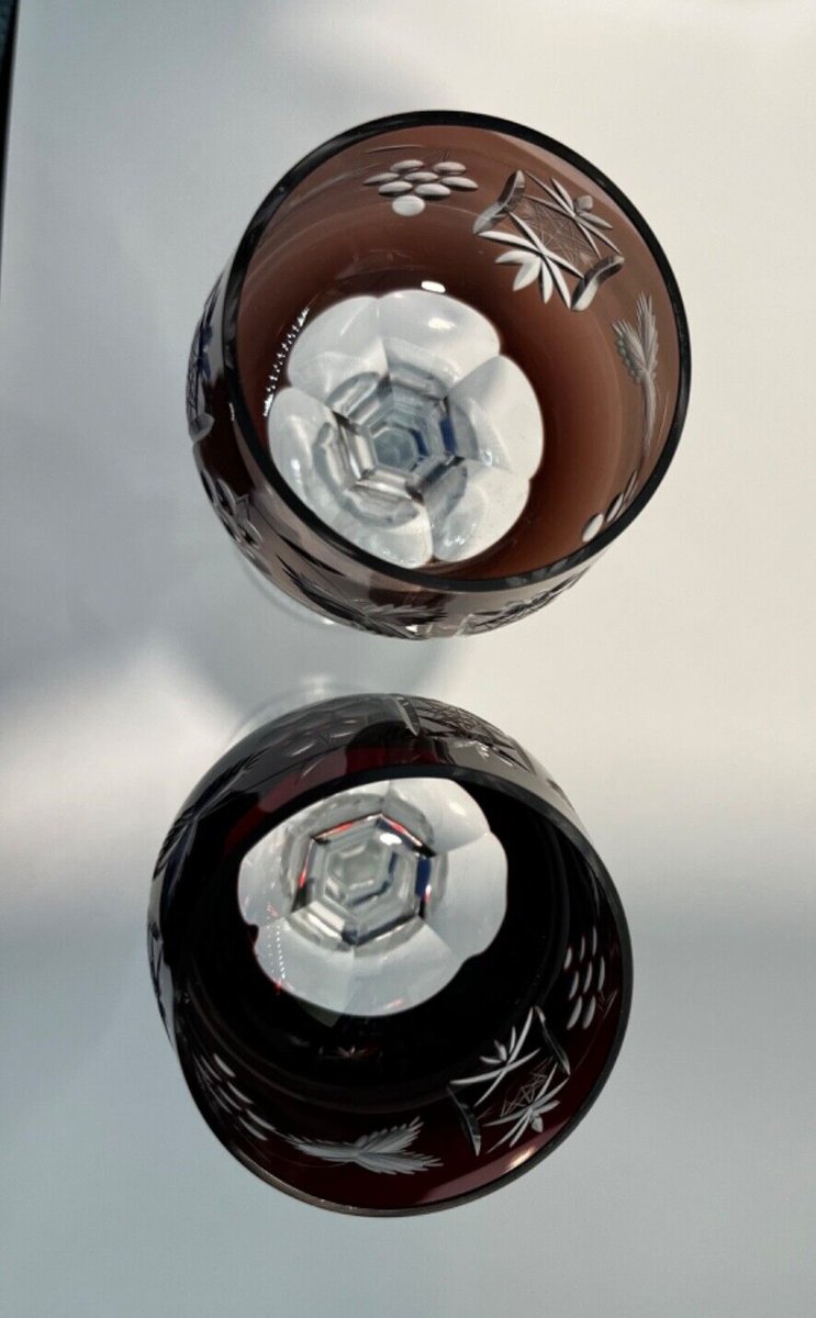 bohemianページ Vintage Set of 6 - Bohemian Cut to Clear Crystal - 8 oz. - Wine