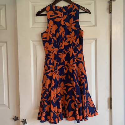 J. Crew Size00 Blue And Orange Dress