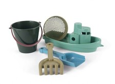 KINDER BLAU MARINE SPIELZEUG BOOT & SAND SET recycelt Marine Kunststoff STRANDSET von DANTOY