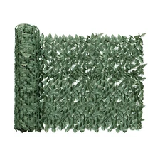 4'x14' Artificial Faux Laurel Leaf Privacy Fence Panel Screen Wall Hedge Decor D