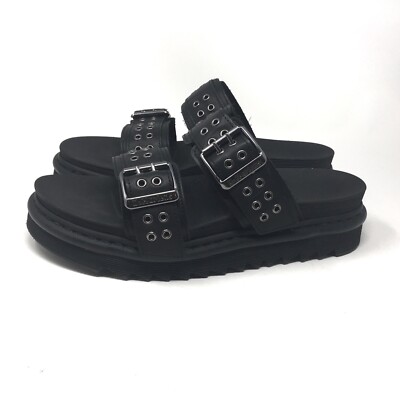 Dr. Martens Myles HDW Black Leather Eyelet Buckle Slide Sandals Mens 11 EU 45 Dr. Martens Myles HDW Black Leather Eyelet Buckle Slide  main image 3
