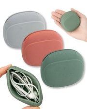 Headphone Organizer Set, 3pcs Silicone Earbud Pouch, Portable Cord Organizer...