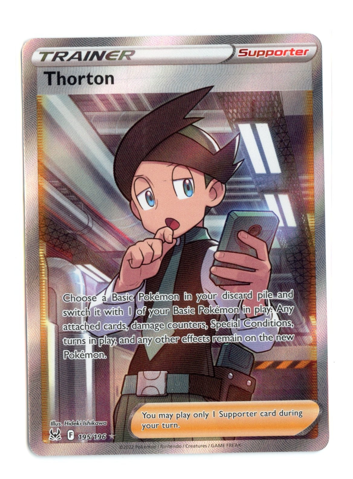 Thorton (Full Art) 195/196 Ultra Rare Holofoil SWSH11: Lost Origin Pokemon NM