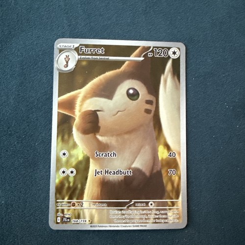 Pokemon Card Furret 168/159 Journey Together Illustration Rare Near Mint