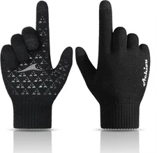 Achiou Winter Gloves, Glove for Men Women, Upgraded Touch Screen Large, Black 