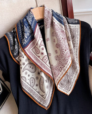 70 Cashmere 30 Silk Shawl Scarf cashew Print Neckerchief 65X65cm Bandanna new