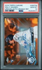 2018 TOPPS CHROME UPDATE #HMT56 WILLY ADAMES ROOKIE RC 11/25 PSA 10
