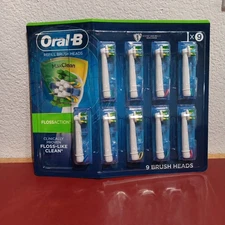 Oral-B Max Clean Floss Action Refill Brush Head 9 Pack - New/ Sealed