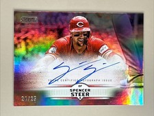 Spencer Steer 2025 Topps Stadium Club ON CARD Auto /25 Cincinnati Reds I-7793