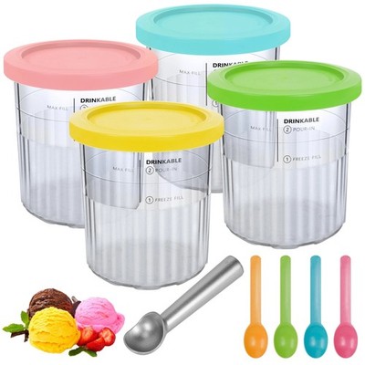 4 x Behälter für Ninja Creami Deluxe Pints 680 ml Eisbehälter für NC500 NC501