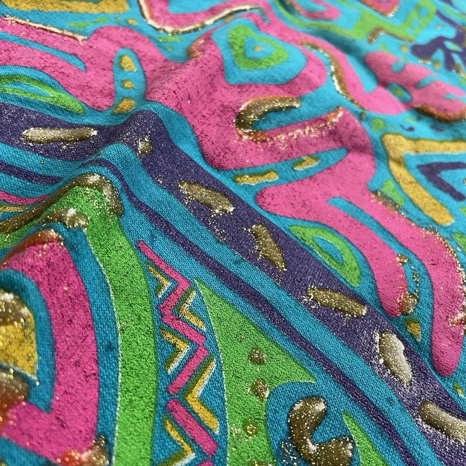 Sudadera De Colección Años 80 Funky Arte Estampado Tribal Estampado Hinchado L Mujer’s 90s Abstracto Foto 3 de 4