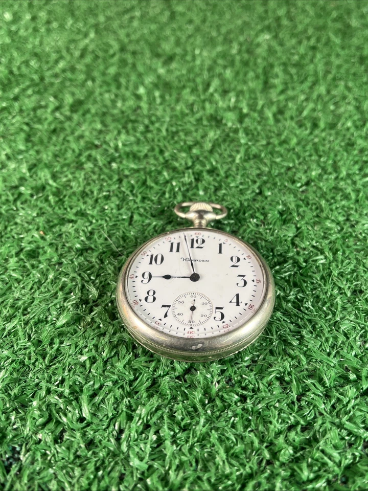 Antique Hampden Watch Co Open Face Pocket Watch PARTS AS IS - Image 2 of 4