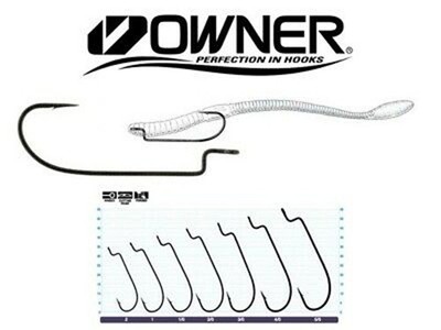 OWNER Offset Worm Haken 5101 Wide Gap Texas Rig Angelhaken Hecht Barsch Zander