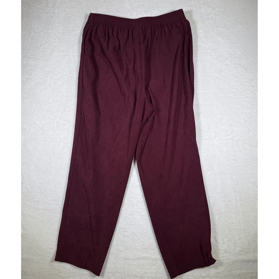 Allison Daley Burgundy Elastic Waist Pull On Pants Size 18 Polyester Spandex - Image 2 of 4