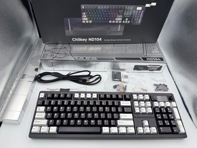 Chilkey ND104 Full-Size Wireless Mechanical Keyboard, Shadow Black, Open Box