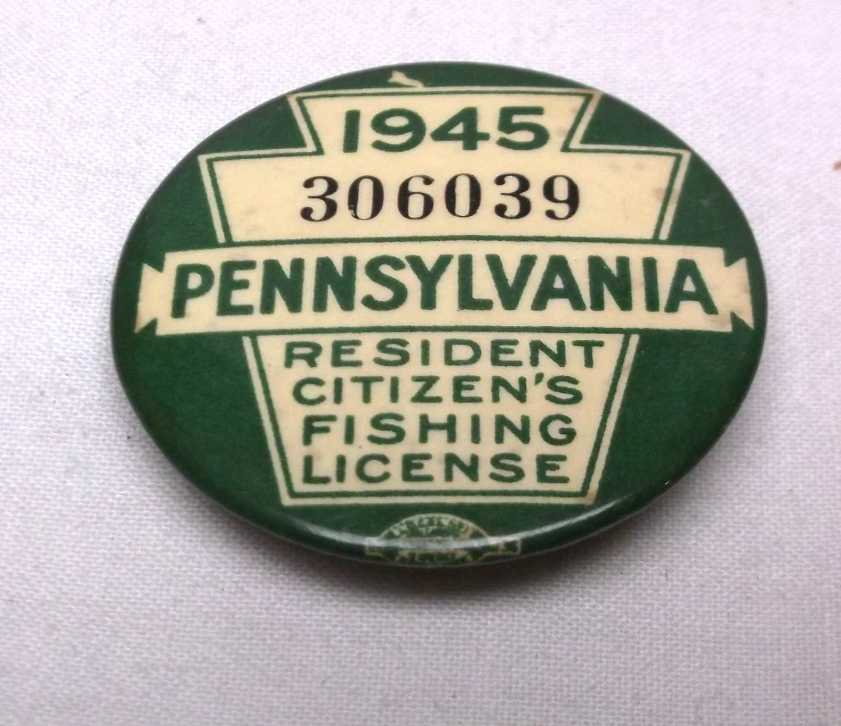 Vintage Pennsylvania Fishing License Pins 1974 - Lot Of 6