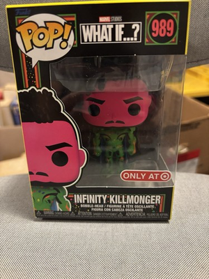 #ad #ad Funko Pop Marvel What If? Infinity Killmonger 989 Blacklight Target Exclusive $4.99