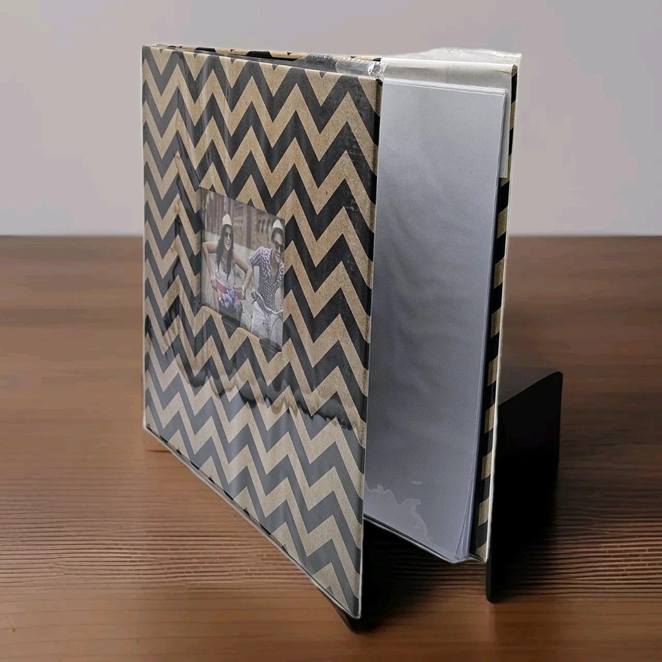 20 Page Top Load 12"x12" Scrapbook Photo Album "Brown and Black Squiggle Lines " - Image 3 of 4