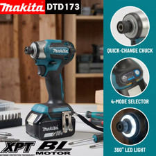 Imagen de Makita DTD173 18V LXT Brushless Cordless Impact Driver 180Nm 1800RPM Power Tool