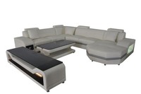 Leder Sofa Couch Polster Eck Sitz Garnitur Wohnlandschaft U Form Couchen +Usb