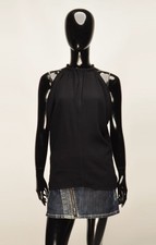 Vintage Saint Laurent 90s Black Halter Neck B...