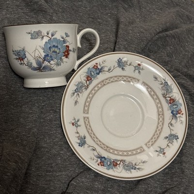 Bleufleur Versatone By Noritake Vintage  China Footed Cup & Saucer Set B319W30
