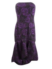 Aidan Mattox Women's Strapless Mindi Dress (4, Plum) 191937598866