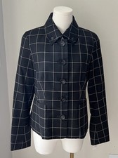 NWT NINA MCLEMORE Windowpane Hunt Jacket Black / White 4