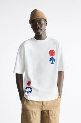 Zara X James Coffman Graphic Print T Shirt Size Medium Streetwear Art Abstract