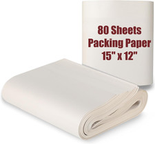 80 Sheets Newsprint Paper, 15"X12" Packing Paper Sheets for Moving Supplies
