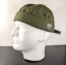 Denim Supplies Dry Goods Skully Cook's Cap OD Green Cotton Canvas Hat