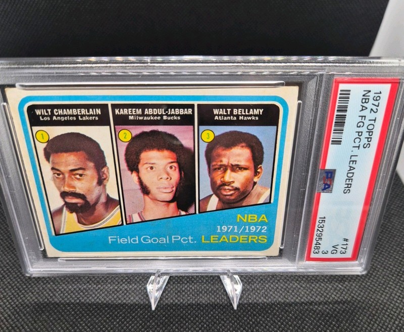 1972 Topps Fg. Percent Leaders #170 Wilt Chamberlain Kareem Abdul Jabbar PSA3