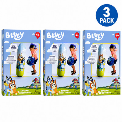 Bluey 36'' Inflatable Bop Bag and Bop Gloves Combo Set Hedstrom 3 Pack Bundle
