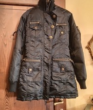 ANNARITA N  giubbotto parka nero imbottitura vera piuma taglia 40