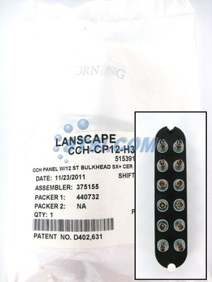 Corning CCH-CP12-H3 Patch Panel, 12 ST Simplex 10Gig Aqua OM3/OM4 Adapters ~STSI