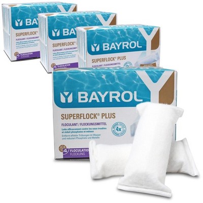 BAYROL Superflock Plus 4 kg (32 Kartuschen) Flockungsmittel Pool Schwimmbad