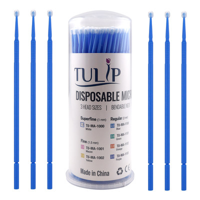 400 Dental Micro Applicator Brushes 2.0mm Blue Regular Disposable Bendable