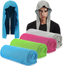 4 Pcs Cooling Hoodie Towels for Neck and Face, Absorbent Quick-Dry Cooling Tow