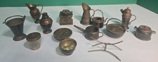 LOT OF 19 Copper And Brass Miniature Cookware Vintage JAPAN