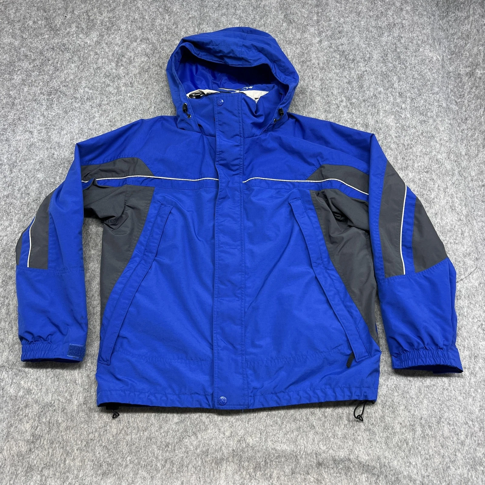 Columbia Interchange Jacket Mens L Blue Gray Hooded 3-in-1 Ski Snow Hiking