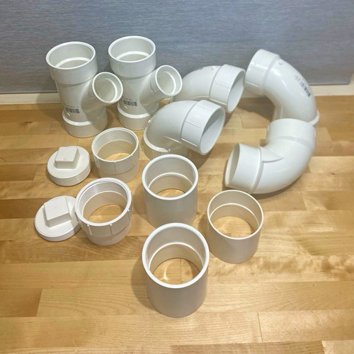 13 piece lot of 3 inch PVC fittings DWV schedule 40 ๏ฟผ